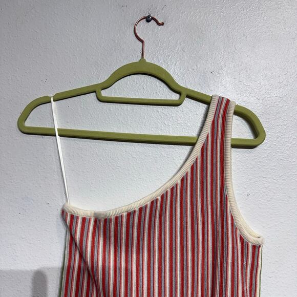 Yllw The Label Wyla Colorblock Stripe Milly Knit One Shoulder Tank Top Sz M - Picture 9 of 14